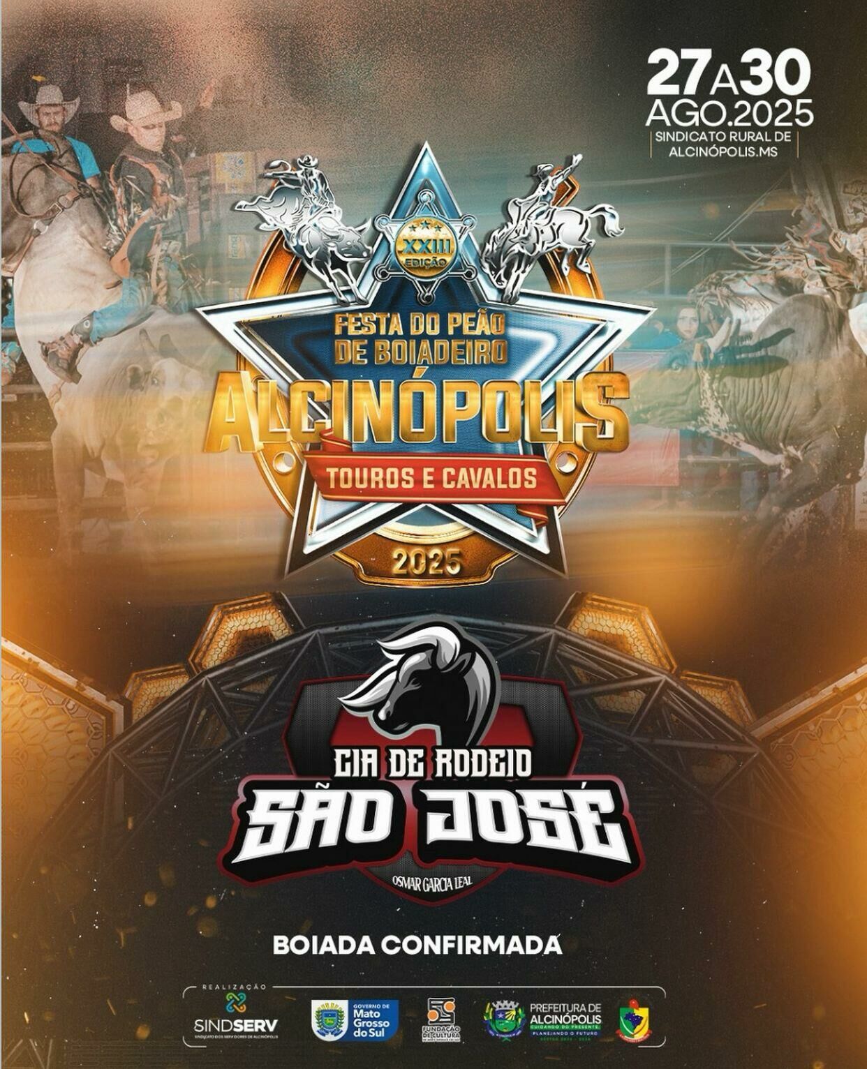 Imagem de compartilhamento para o artigo  Boiada com referência genética: Festa do Peão de Alcinópolis terá touros brutos da Cia de Rodeio São José da MS Todo dia